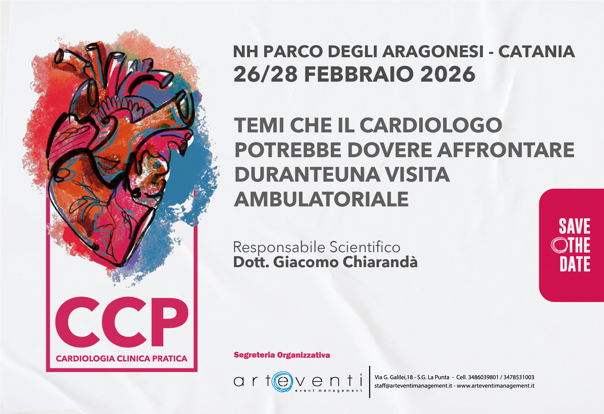 CCP - CARDIOLOGIA CLINICA PRATICA - TEMI CHE IL CARDIOLOGO POTREBBE DOVERE AFFRONTARE DURANTE UNA VISITA AMBULATORIALE - 26/28 FEBBRAIO 2026 - NH PARCO DEGLI ARAGONESI - CATANIA